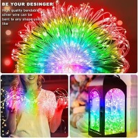 Christmas Multicolor Fairy Lights Battery Operated 2 Pack 164Ft 50 Leds Silver Copper Wire Twinkle Lights For Bedroom Indoor Ou