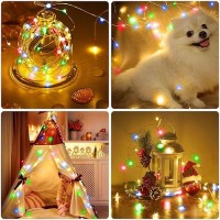 Christmas Multicolor Fairy Lights Battery Operated 2 Pack 164Ft 50 Leds Silver Copper Wire Twinkle Lights For Bedroom Indoor Ou