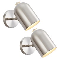 Ejiaxin Retro Wall Sconces Set Of Two Modern Hardwired Wall Sconces Lighting With Rotary Switch 350 Rotate Brushed Nickel Wal