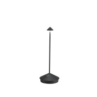 Zafferano Pina Pro Led Table Lamp (Color: Black) In Aluminum, Ip54 Protection, Indoor/Outdoor Use, Contact Charging Base, 11