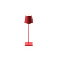 Zafferano Poldina Pro Table Lamp Ruby Red Touch Onoff Touch Dimmable Cordless Indooroutdoor Led Contact Charging Base