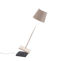 Zafferano Poldina Pro Table Lamp Sand Touch Onoff Touch Dimmable Cordless Indooroutdoor Led Contact Charging Base Powd