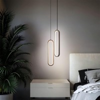 Coliy Modern Led Chandelier Black/Gold Hanging Lamp Indoor Lighting For Home Living Room Dining Room Bedroom Bathroom Decoration Suspension Lighting (Color : Black)