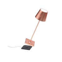 Zafferano Poldina Pro Table Lamp Copper Leaf Touch Onoff Touch Dimmable Cordless Indoor Use Only Led Contact Charging Ba