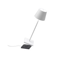 Zafferano Poldina Pro Table Lamp White Touch Onoff Touch Dimmable Cordless Indooroutdoor Led Contact Charging Base Pow