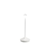 Zafferano Pina Pro Led Table Lamp (Color: White) In Aluminum, Ip54 Protection, Indoor/Outdoor Use, Contact Charging Base, 11