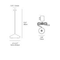 Zafferano Pina Pro Led Table Lamp (Color: White) In Aluminum, Ip54 Protection, Indoor/Outdoor Use, Contact Charging Base, 11