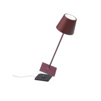 Zafferano Poldina Pro Table Lamp Bordeaux Touch Onoff Touch Dimmable Cordless Indooroutdoor Led Contact Charging Base