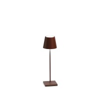 Zafferano Poldina Pro Table Lamp Rust Touch Onoff Touch Dimmable Cordless Indooroutdoor Led Contact Charging Base Powd