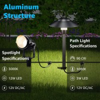 Sunvie Led Landscape Lights Low Voltage Pathway Lights 12V Landscape Lighting Kit Aluminum Low Voltage Landscape Pathway Lights