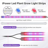 Ipower 20W Led Plant Grow Light Strips Full Spectrum For Indoor Plants With Auto Onoff 3912H Timer 10 Dimmable Levels 48 Led