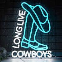 Attneon Cowboy Boot Neon Sign Long Live Cowboys Neon Sign Cowboy Neon Cowboy Neon Sign Music Decor Pub Party Decoration Bedroom