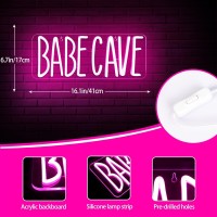 Attneon Babe Cave Neon Sign For Baby Room Wall Decor Pink Led Sign Babecave Light Up Light For Bedroom Store Bar Home Party Kids