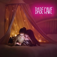 Attneon Babe Cave Neon Sign For Baby Room Wall Decor Pink Led Sign Babecave Light Up Light For Bedroom Store Bar Home Party Kids