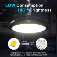 Hyperlite Ufo Led High Bay Light 200W Led High Bay Light 28000Lm Led Shop Light With 5000K With Us Plug High Bay Led Lights For