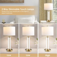 Table Lamps For Living Room Touch Control Gold Lamps For Bedrooms Set Of 2 Modern Bedside Table Lamp With Dual Usb Ports Tall Ni