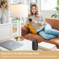 Table Lamps For Living Room Touch Control Gold Lamps For Bedrooms Set Of 2 Modern Bedside Table Lamp With Dual Usb Ports Tall Ni