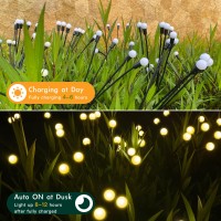 Aofuery Solar Garden Lights,4 Pack 8 Leds Solar Firefly Lights Outdoor Waterproof, Solar Garden Landscape Lights For Yard Patio Pathway Decoration, Warm White