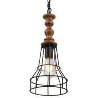 Wochos Farmhouse Pendant Light, Hanging Pendant Light Industrial Hanging Lantern Fixture Modern Metal Cage Lamp Chandelier Lighting For Kitchen Dining Room Over Table Living Room Hallway Entryway