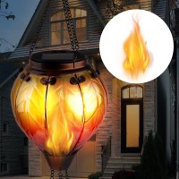 Teyigarden Hot Air Balloon Solar Lantern Glass Outdoor Solar Hot Air Balloon Lanterns With Flickering Flame Lights For Garden P