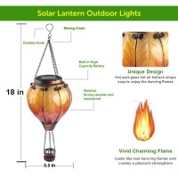 Teyigarden Hot Air Balloon Solar Lantern Glass Outdoor Solar Hot Air Balloon Lanterns With Flickering Flame Lights For Garden P