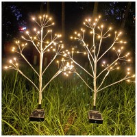 Tonulax Solar Garden Lights - Solar Tree Lights With 2 Lighting Modes, Solar Decorative Lights Outdoor For Pathway, Patio, Front Yard Decoration, Gifts For Mom & Grandma (2 Pack)