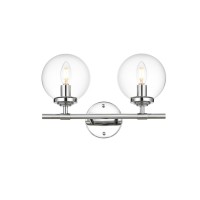 Ingrid 2 Light Chrome And Clear Bath Sconce