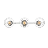 Rogelio 3 Light Chrome And Clear Bath Sconce