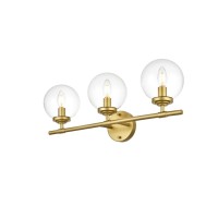 Ingrid 3 Light Brass And Clear Bath Sconce