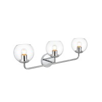 Genesis 3 Light Chrome And Clear Bath Sconce