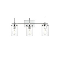 Benny 3 Light Chrome And Clear Bath Sconce