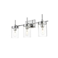 Benny 3 Light Chrome And Clear Bath Sconce