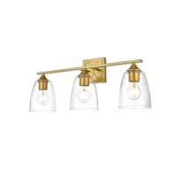 Harris 3 Light Brass And Clear Bath Sconce