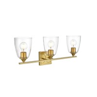 Harris 3 Light Brass And Clear Bath Sconce