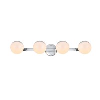 Majesty 4 Light Chrome And Frosted White Bath Sconce