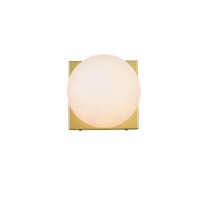 Jaylin 1 Light Brass And Frosted White Bath Sconce