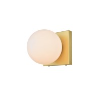 Jaylin 1 Light Brass And Frosted White Bath Sconce