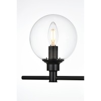 Jaelynn 2 Light Black And Clear Bath Sconce