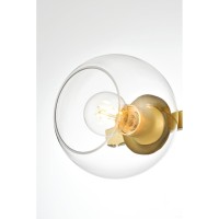 Rogelio 3 Light Brass And Clear Bath Sconce