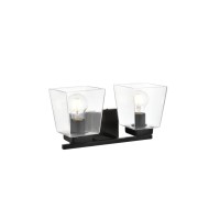 Merrick 2 Light Black And Clear Bath Sconce