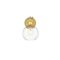 Kai 1 Light Brass And Clear Bath Sconce