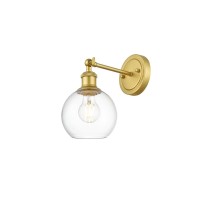 Kai 1 Light Brass And Clear Bath Sconce