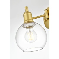 Davian 1 Light Brass And Clear Swing Arm Wall Sconce