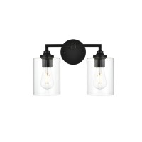 Mayson 2 Light Black And Clear Bath Sconce