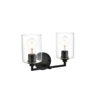 Mayson 2 Light Black And Clear Bath Sconce