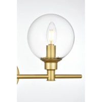 Jaelynn 3 Light Brass And Clear Bath Sconce