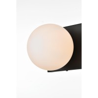 Jaylin 2 Light Black And Frosted White Bath Sconce