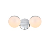 Majesty 2 Light Chrome And Frosted White Bath Sconce