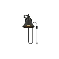 Jair 1 Light Black Swing Arm Plug In Wall Sconce