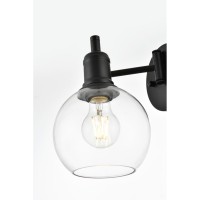 Davian 1 Light Black And Clear Swing Arm Wall Sconce